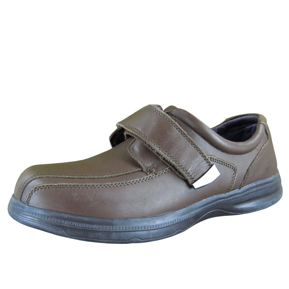 Sure Fit Copenhagen Men's Strap‎ Overlay Dress Shoes Brown Orthopedic 9.5 Wide